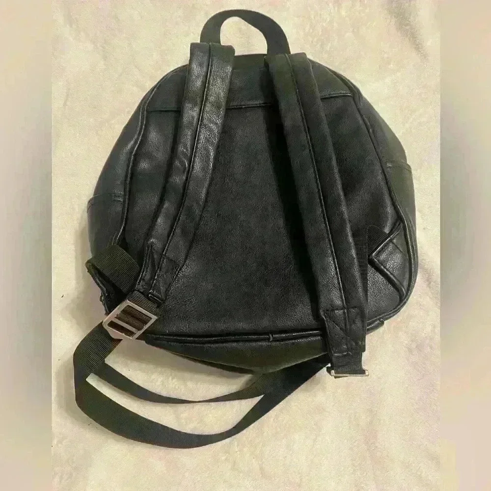 Claire’s Girls black quilted faux leather mini backpack bag